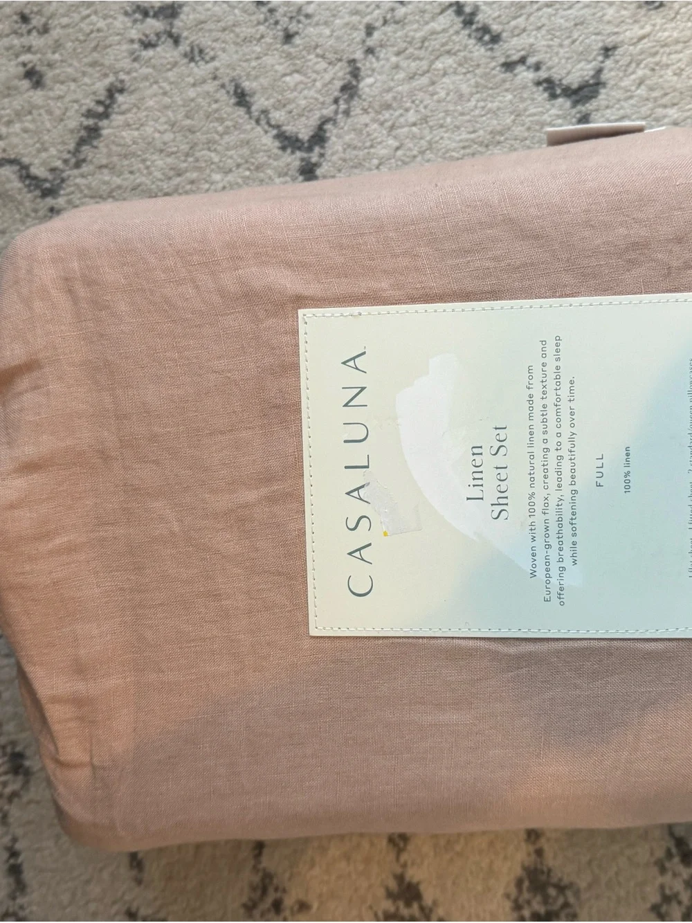 Full 100% Linen Sheet Set Light Adobe Clay - Casaluna™
